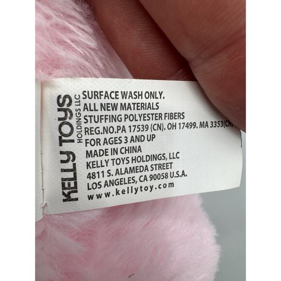 Kellytoy Bee Happy Pink Bunny Rabbit Plush 11” Stuffed Animal W/ Ribbon Bow - Picture 13 of 13